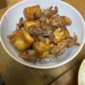 厚揚げと豚肉の照り焼き